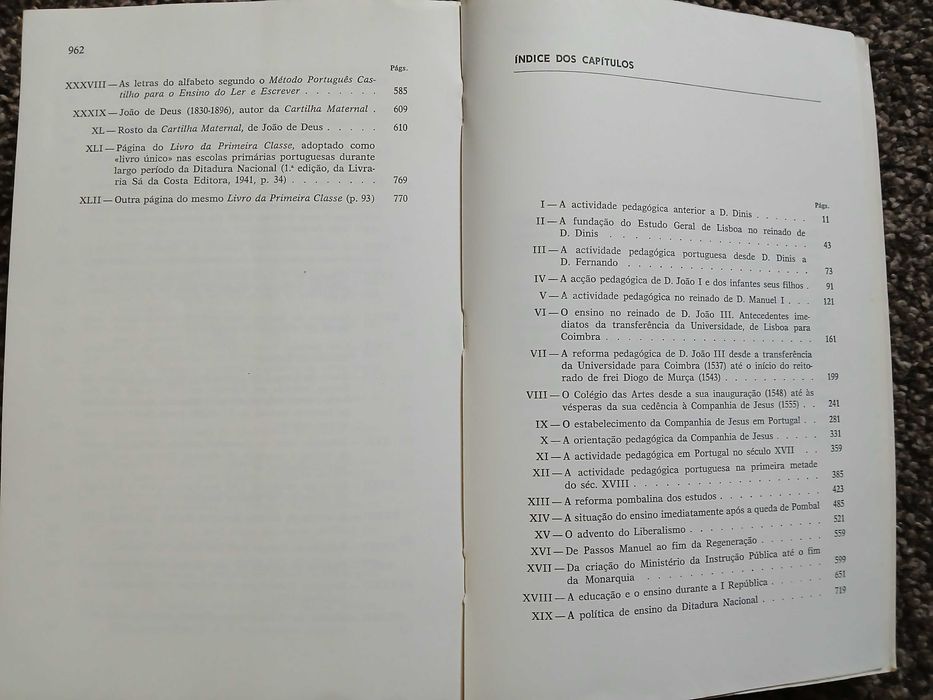 Livro História do Ensino em Portugal - duas edições