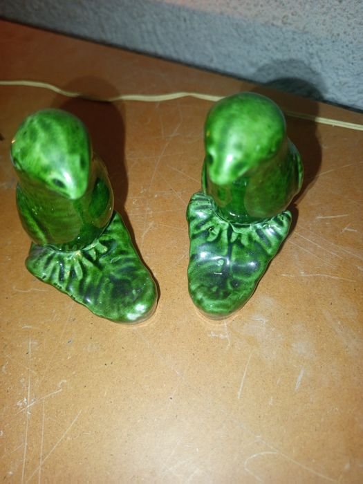 Faiança par de passarinhos antigos