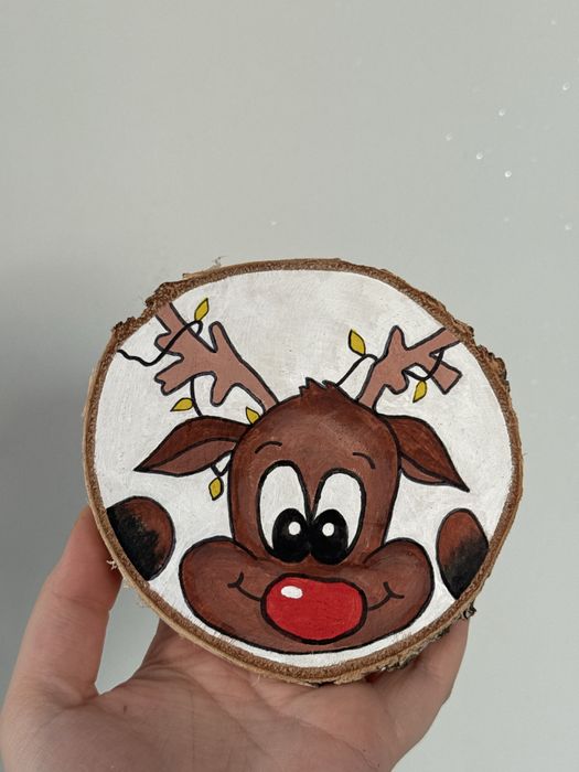 Obrazek na drewnie renifer