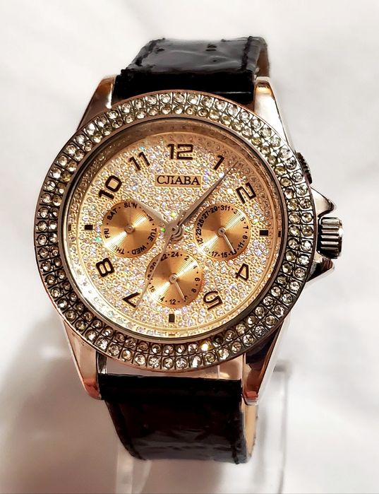 Часы Слава с камнями циферблат механизм с АПЗ марка ссср