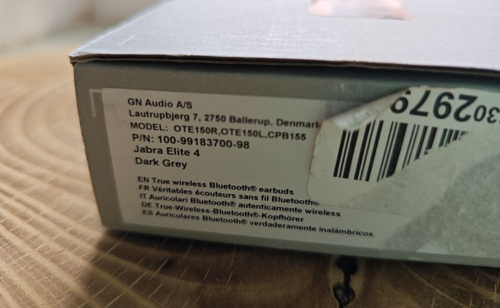 Бездротові навушники Jabra Elite 4 Bluetooth Headset Dark Grey