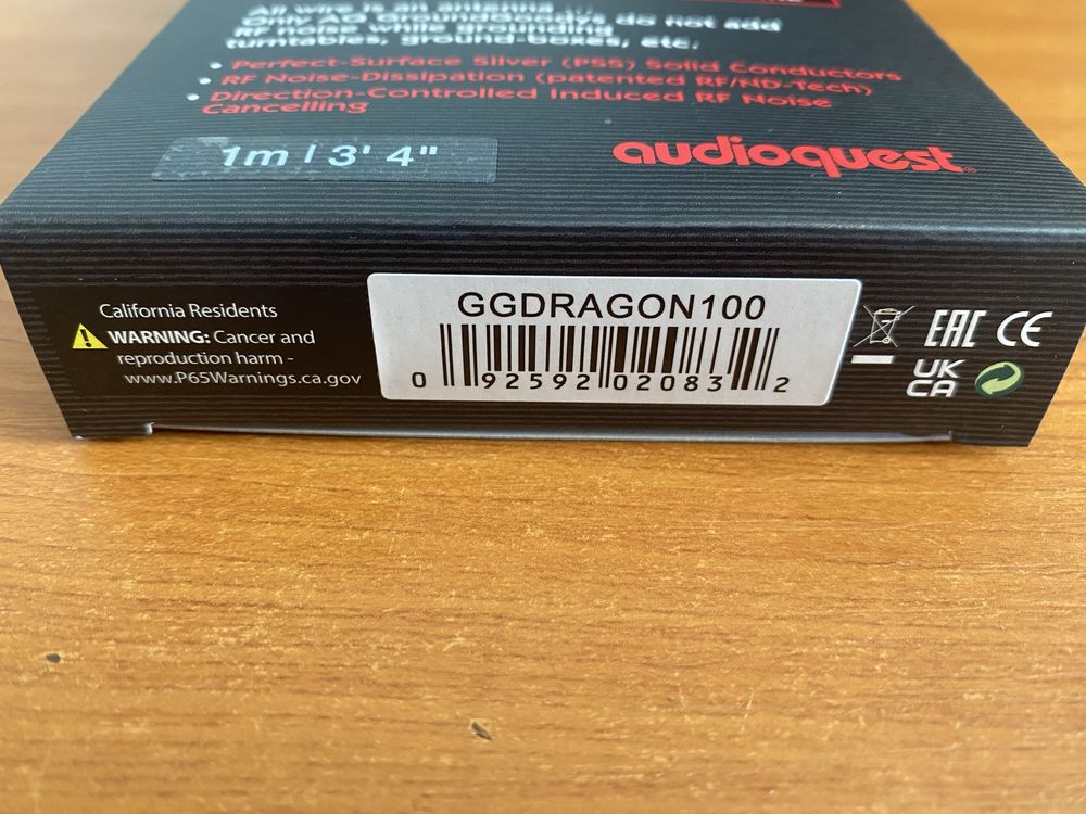Новый кабель AUDIOQUEST Tonearm 1.0m DRAGON Ground Goody