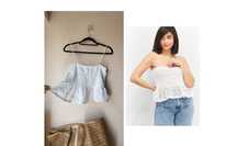 Top OYSHO 63% bawełna, top letni, top wakacyjny, top koronkowy, cotton