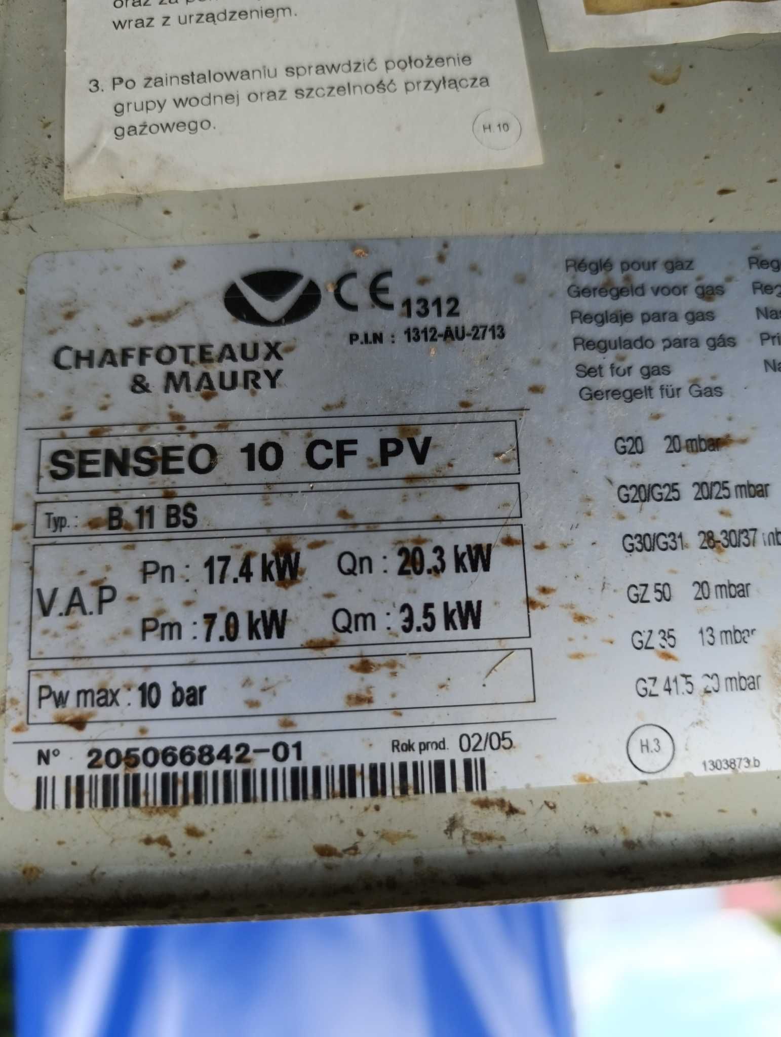Piecyk gazowy chaffoteaux & maury senseo 10CF PV