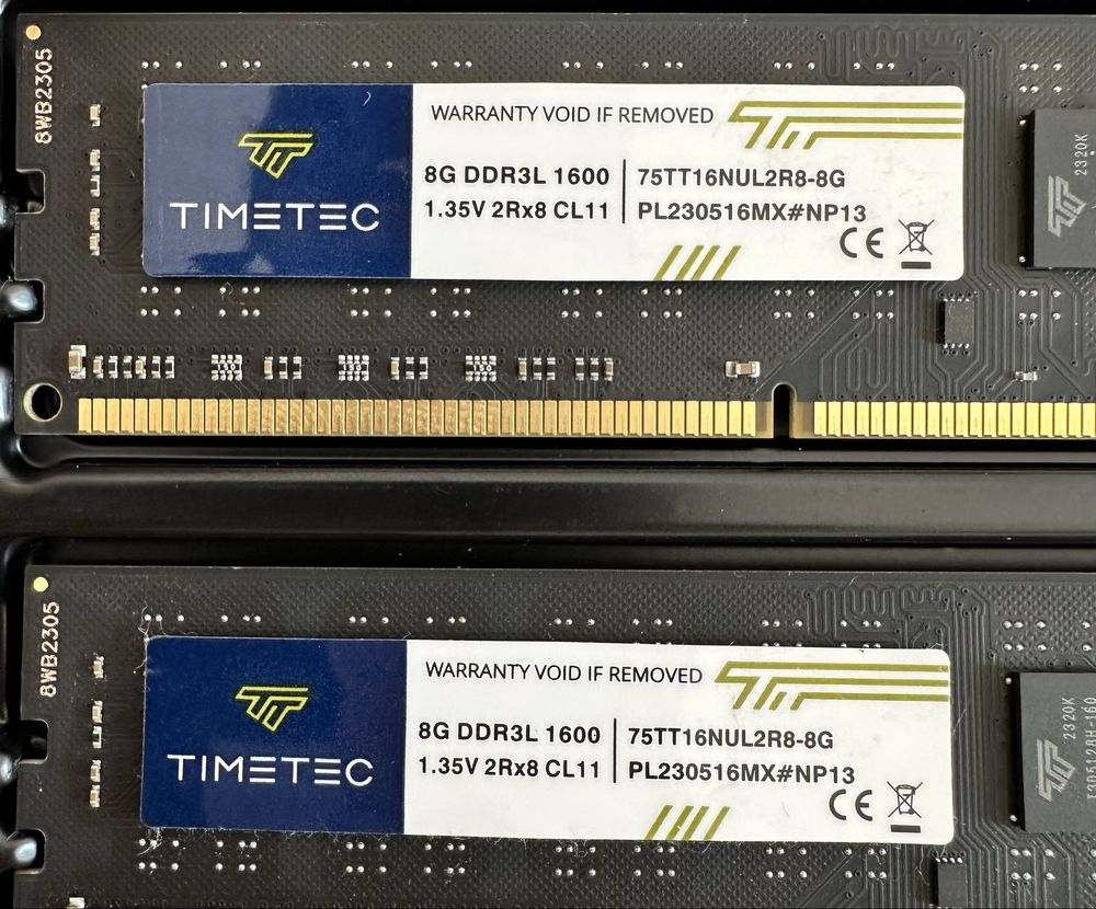 Pamięć RAM DDR3L 8GB x2 Timetec 1600 MHz CL11 1.35V (16 GB zestaw)