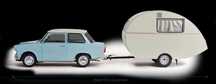Trabant 601 Deluxe Hachette 1:8 z przyczepą Deagostini