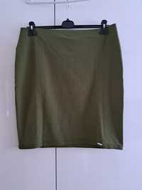 Nowa Spódnica spódniczka elastyczna oliwkowa zielona  wiskoza 48