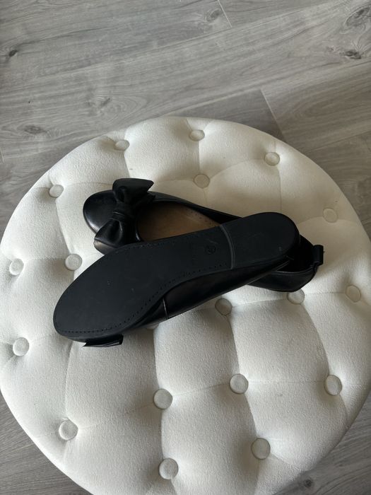Baleriny skórzane czarne WOJAS rozm. 40