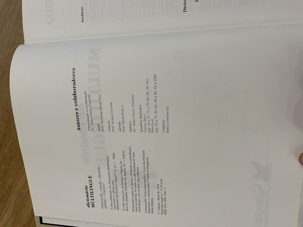 Dicionario Multilingue (Portugues, Inglês, Francês, Alemão, Italiano)