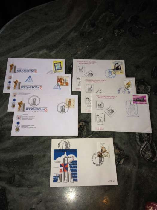 7 Envelopes selados iberos americanos