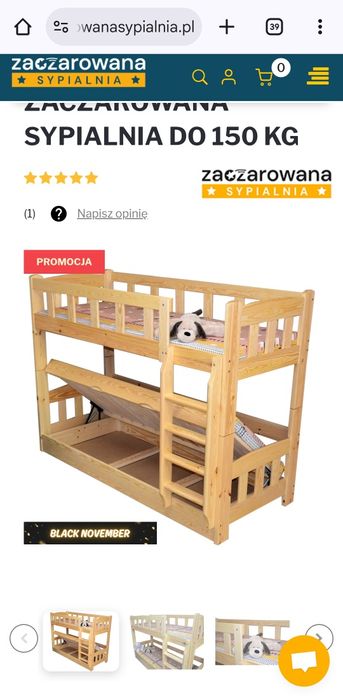 Łóżko piętrowe drewniane