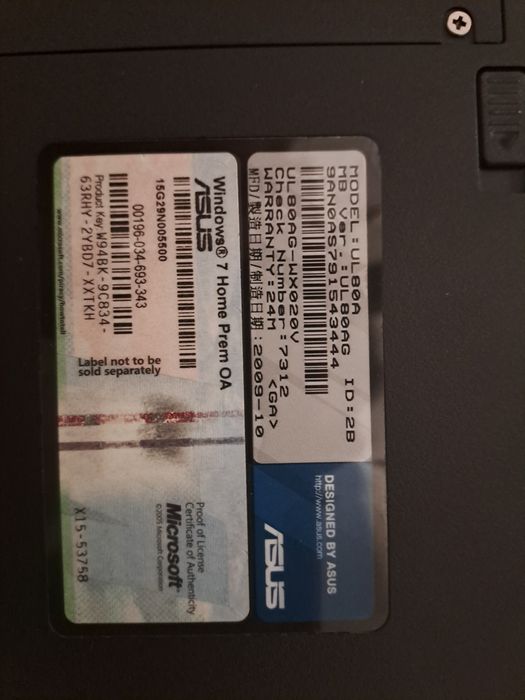 Laptop asus na czesci