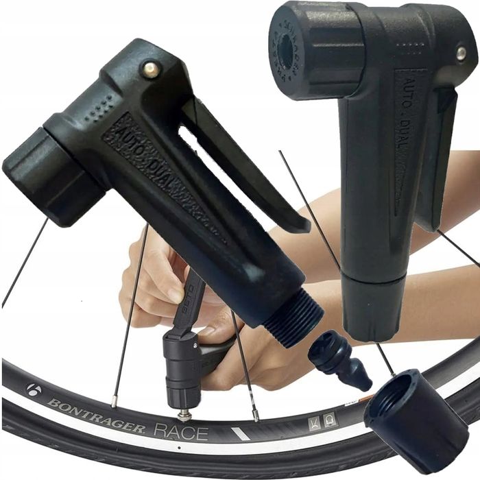 Głowica pompka rowerowa podłogowa końcówka wężyka AV FV samochodowy