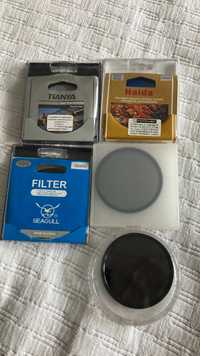 Filtr polaryzacyjny Haida 72 mm oraz zestaw filtrów połówkowych i UV
