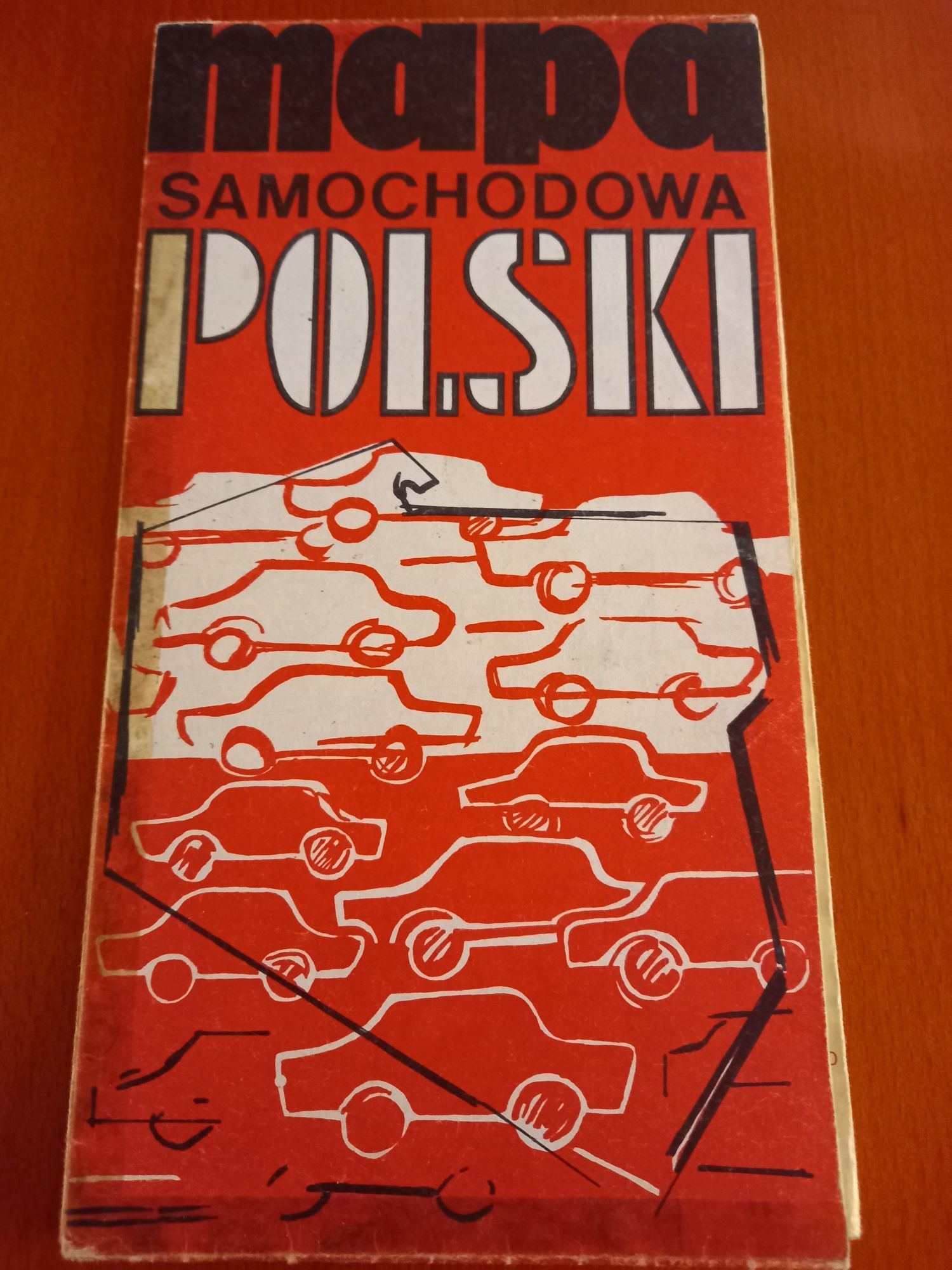 Mapa Samochodowa Polski pamiątka PRL 1975rok