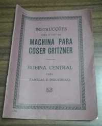 Antigo Manual de Instruções da Antiga Máquina de Coser GRITZNER