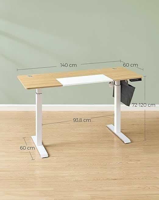 Biurko prostokątne songmics 120 x 60 x 120 cm
