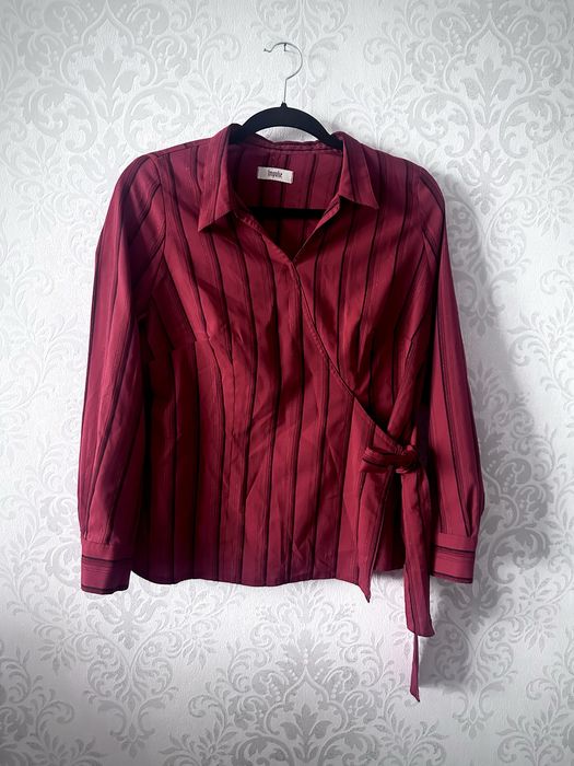 Bluzka impulse ala kimono wiązana bordo zakładka L XL