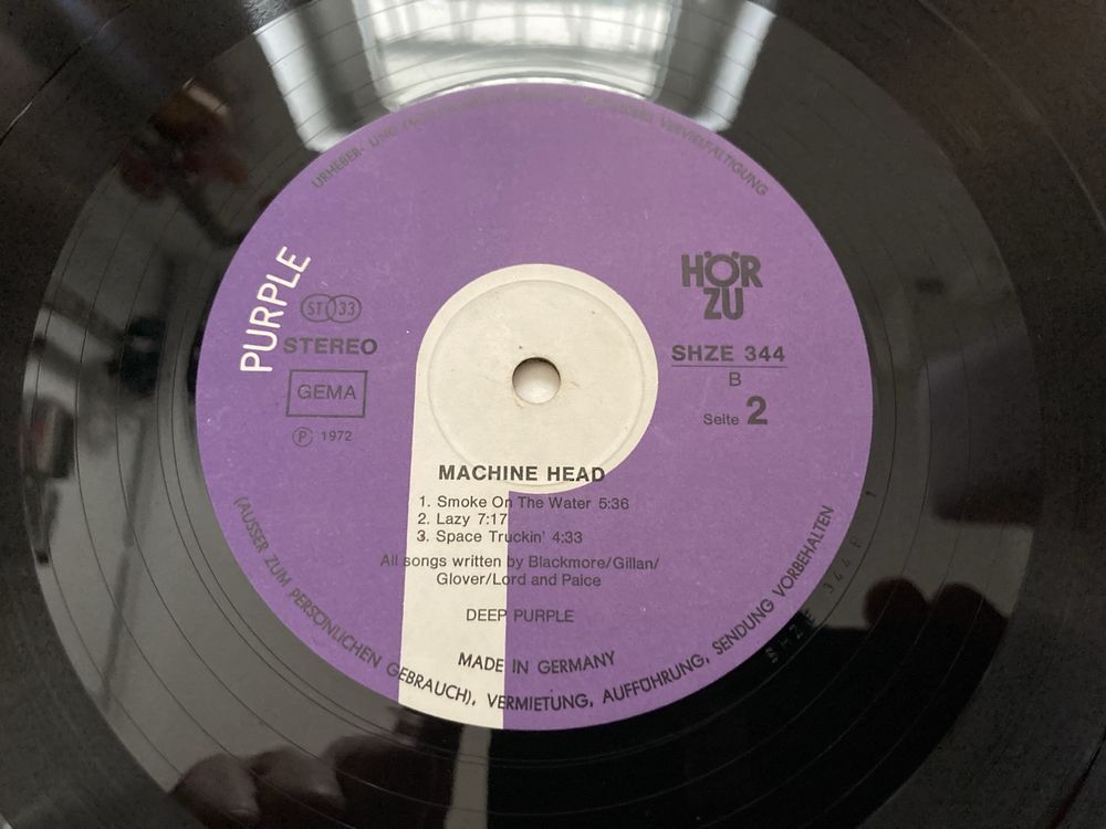 Deep Purple – Machine Head LP winyl 1972 Purple Records SHZE 344 (NM)
