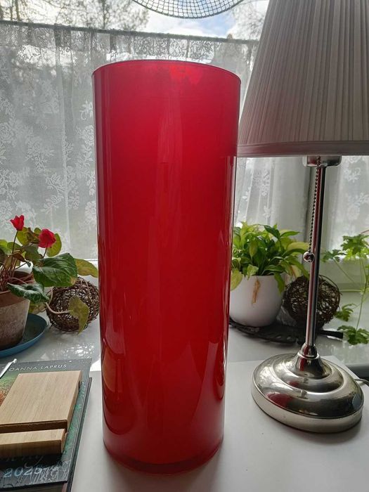 Wazon tuba cylinder czerwony 40/15