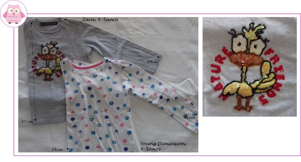 4-5Anos Menina Primavera/Verão - blusas e casacos