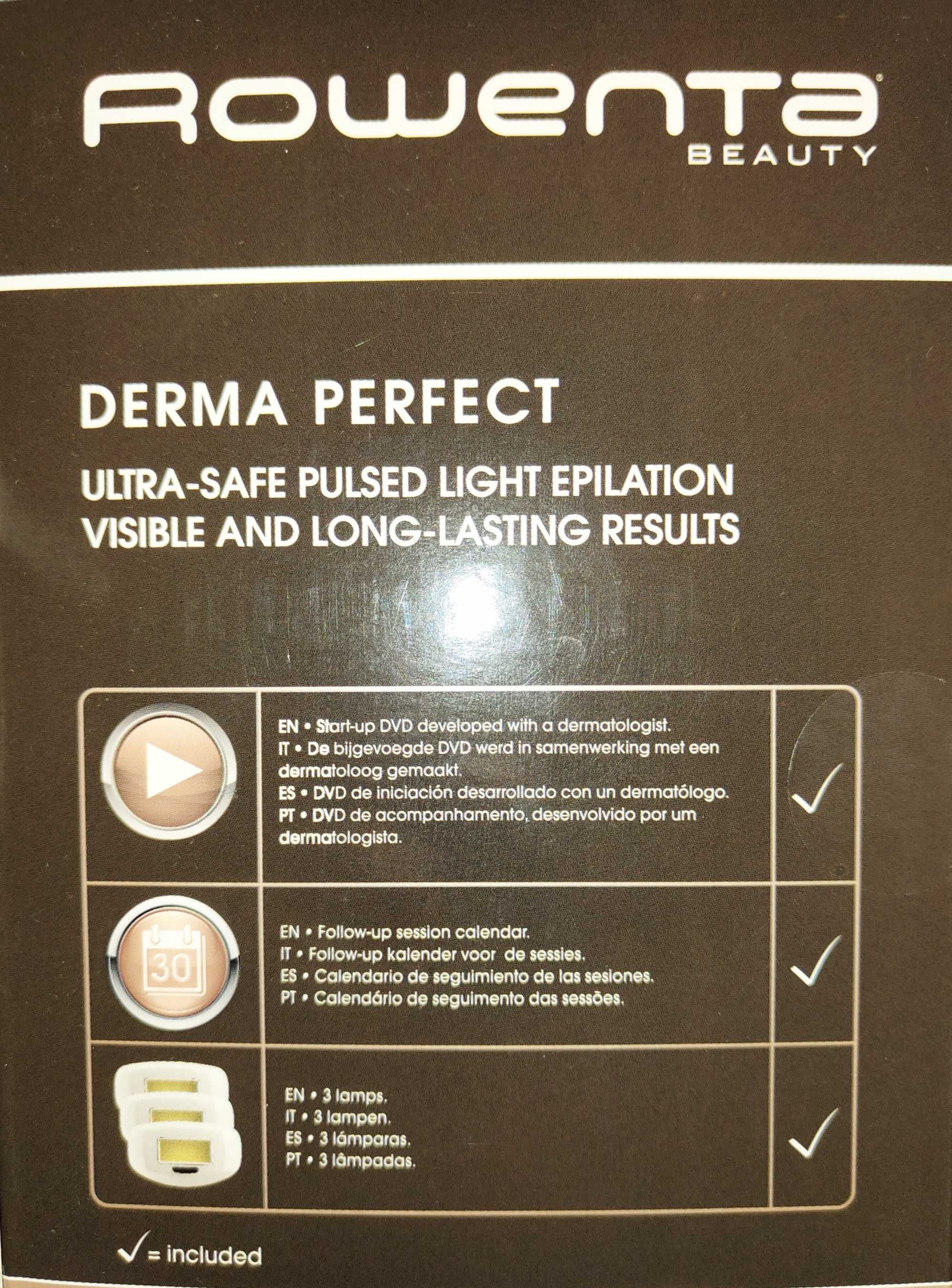 Depiladora Luz Pulsada Rowenta Derma Perfect