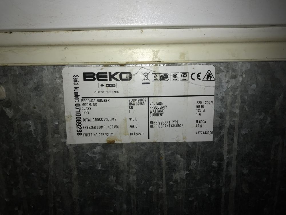 Морозильная камера BEKO 310л.