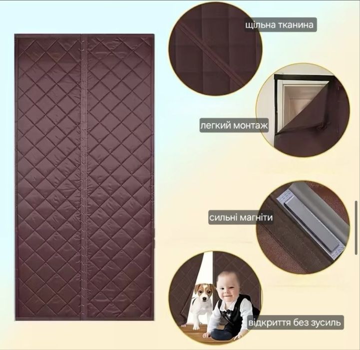 Утеплена магнітна штора