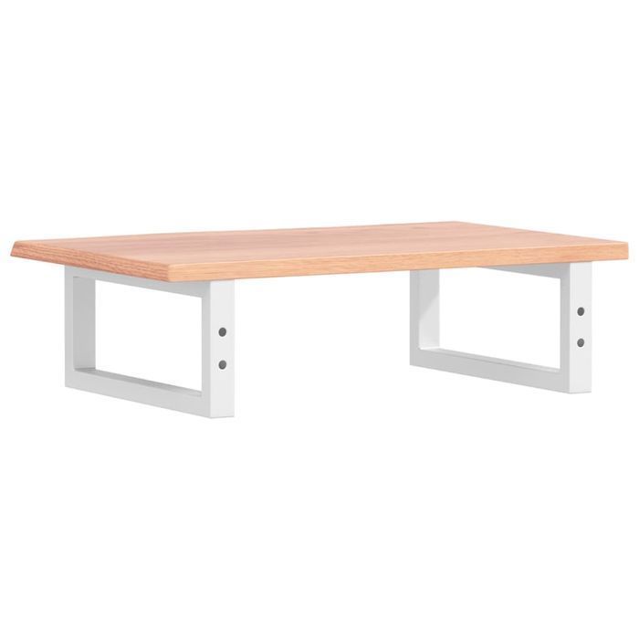 vidaXL Półka ścienna pod umywalkę, stal i lite drewno dębowe