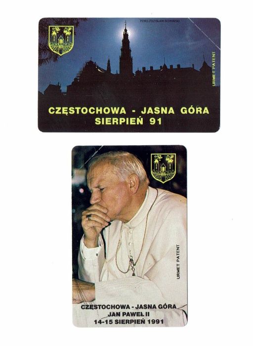 2 x bardzo rzadkie karty telefoniczne z Papierzem z 1991 roku