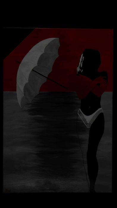 Komplet Dwóch Obrazów ,,Dama z Parasolem'' (60x90cm) + A4 unikat