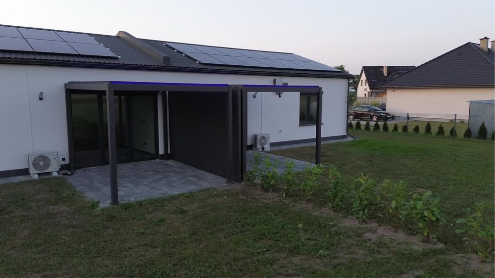 Pergola ogrodowa 4x3 m – elektryczny dach + LED RGB – antracyt