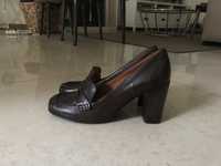 Sapatos castanhos pele estilo vintage n39