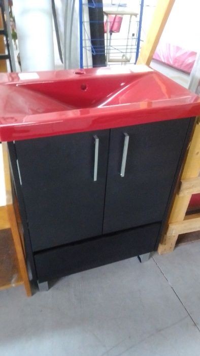 Lavatório e movel de casa de banho NOVO vermelho e preto