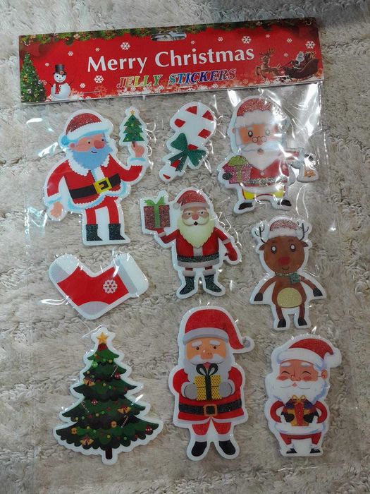 Nowe naklejki Świąteczne żelowe dekoracja na okno