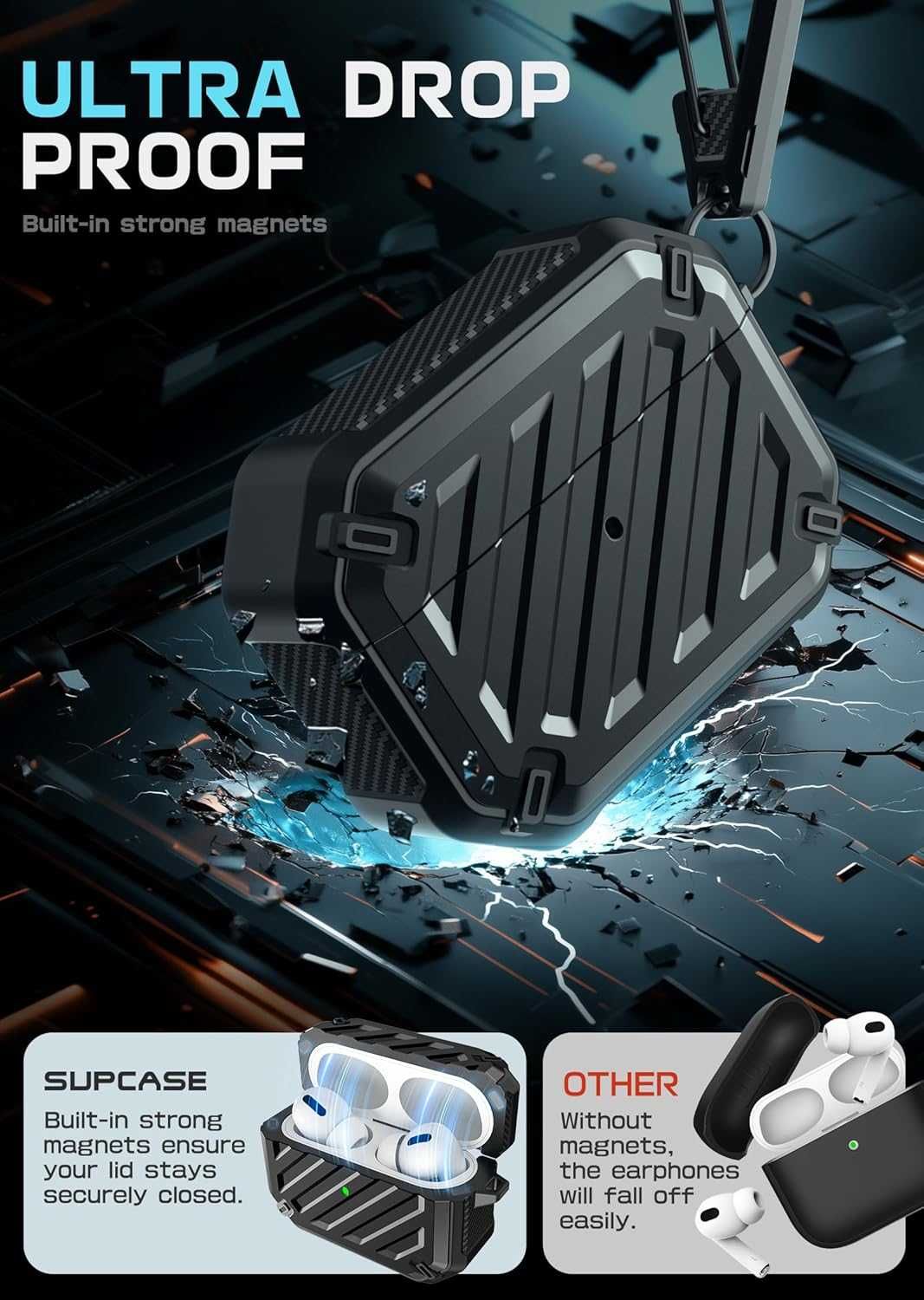 Противоударный чехол с магнитом SupCase MagFit Чехол для AirPods Pro 2