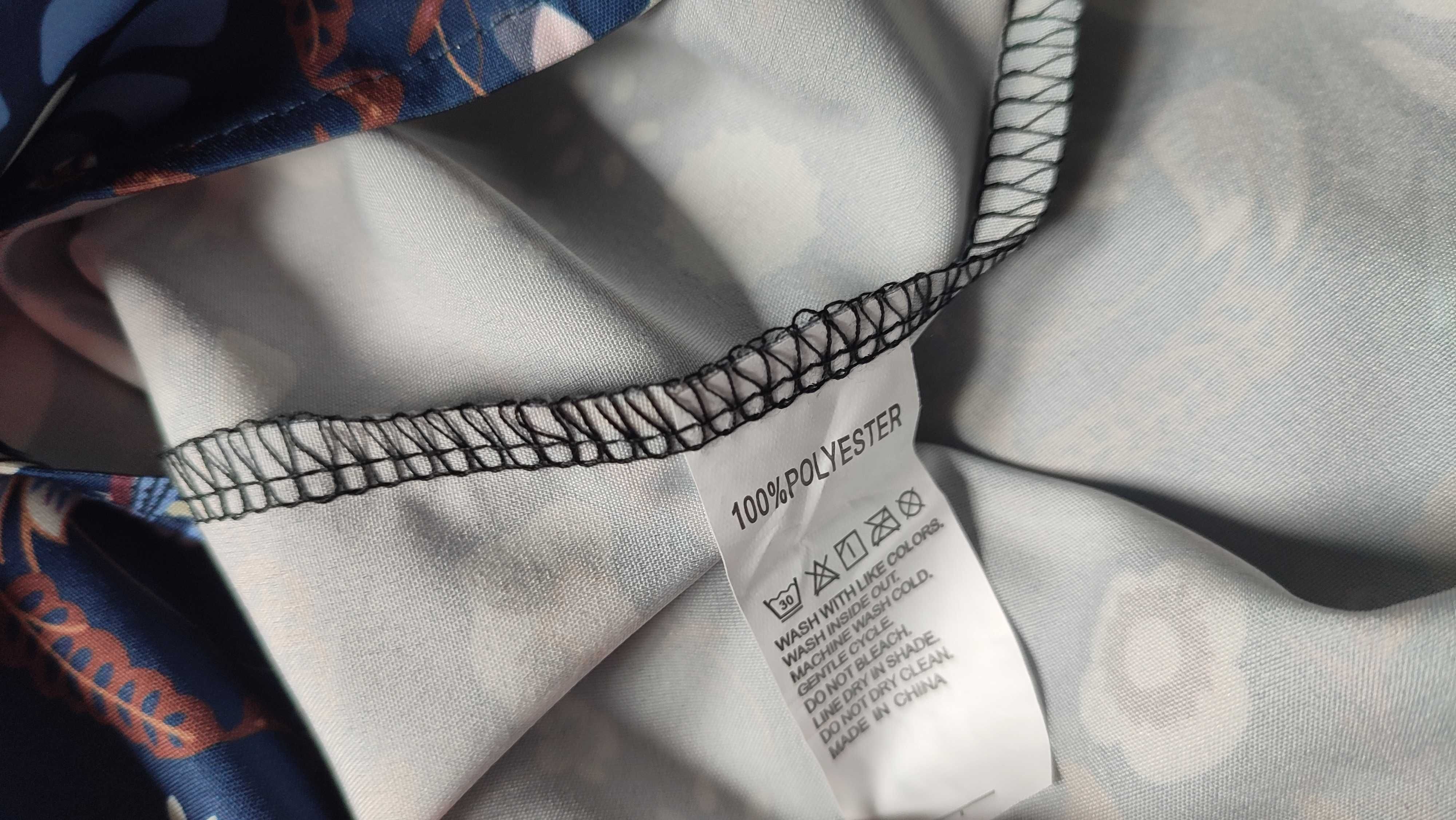 Sukienka damska we wzory w kwiaty plus size odkryte ramiona 3XL