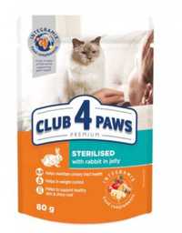 Клуб 4 лапи вологий корм 24шт корм для стерилізованих котів з кроликом