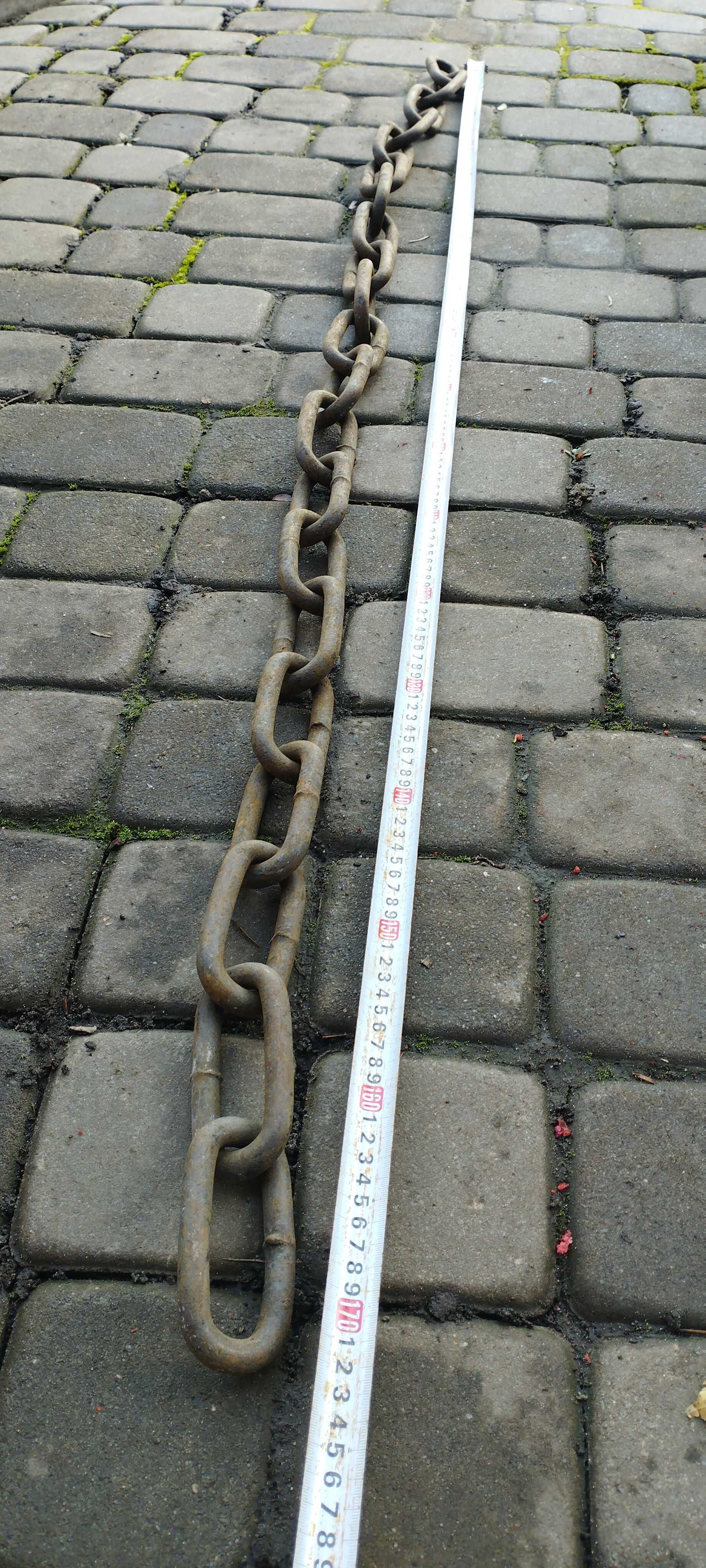Łańcuch  stalowy 13 mm np zabezpieczenie roweru , motoru itp , 170 cm