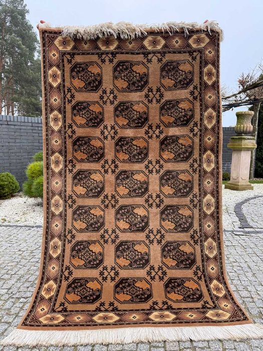 Dywan kaszmirowy r. tkany złoty Afgan Afganistan 210x120 gal.5tyś