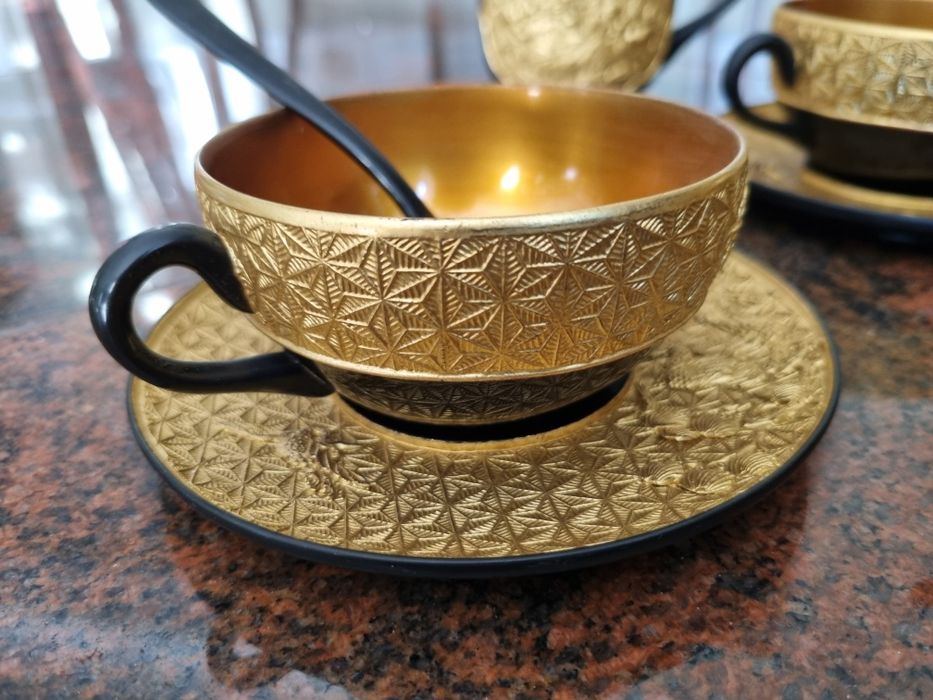 Piękny rzadki zestaw do herbaty z chińskiej laki