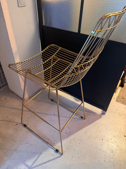 2 Krzesła hokery złote