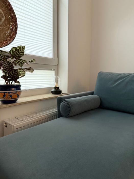 Sofa Narożnik Optisofa Blues z szezlongiem niebieska