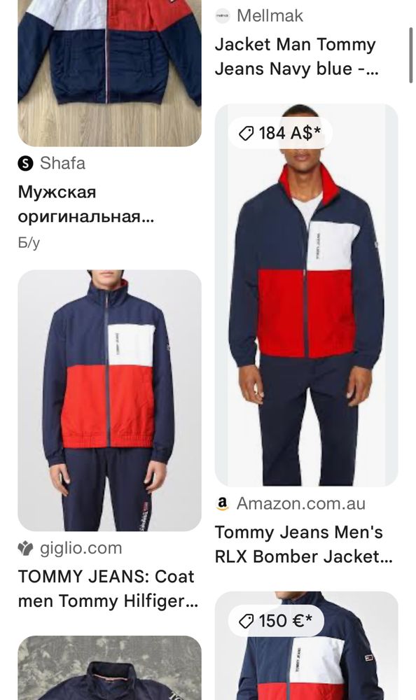Осіння куртка вітровка Tommy Hilfiger оригінал синя S