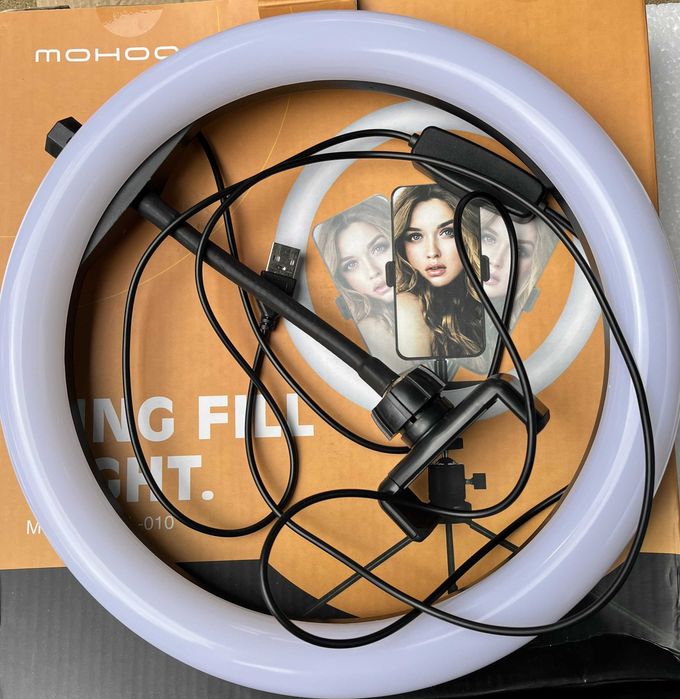 Lampa pierścieniowa  z uchwytem, statywem i pilotem