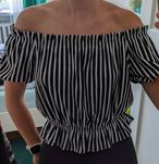 Bluzka hiszpanka pasiak 38/M w paski H&M