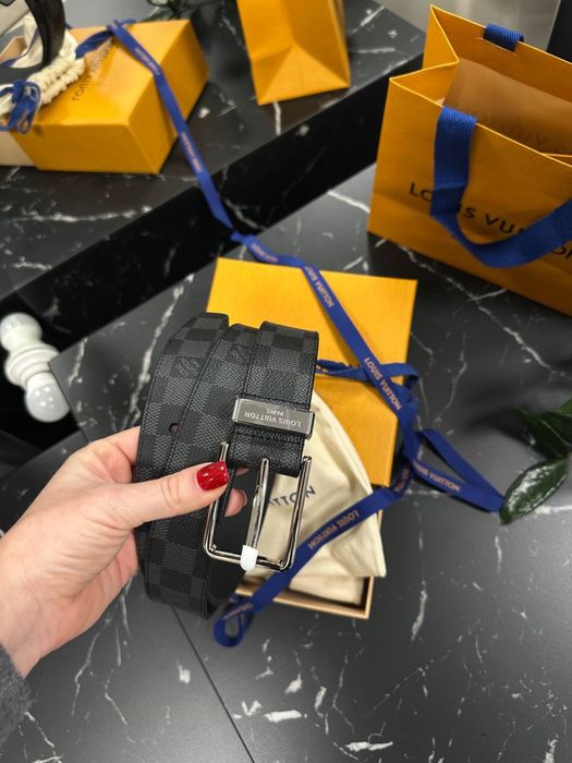 Ремень Louis Vuitton мужской чоловічий ремінь повний комплект бутика