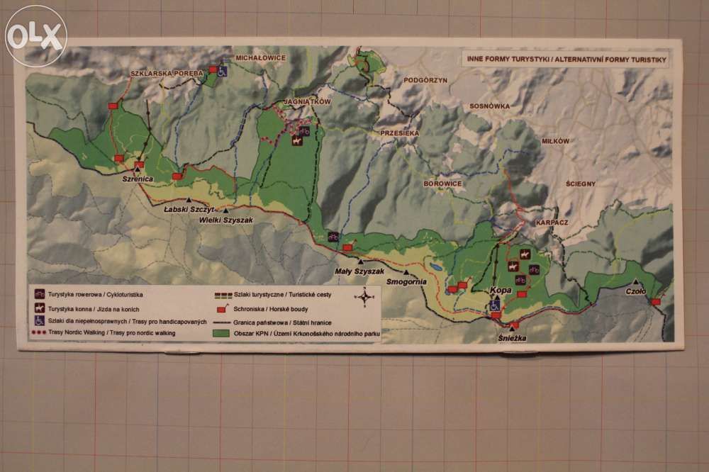Karkonoski Park Narodowy-szlaki turystyczne-mapa-mapy-mapki-838