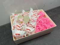 Słodkie pudełko box prezent róże mydlane