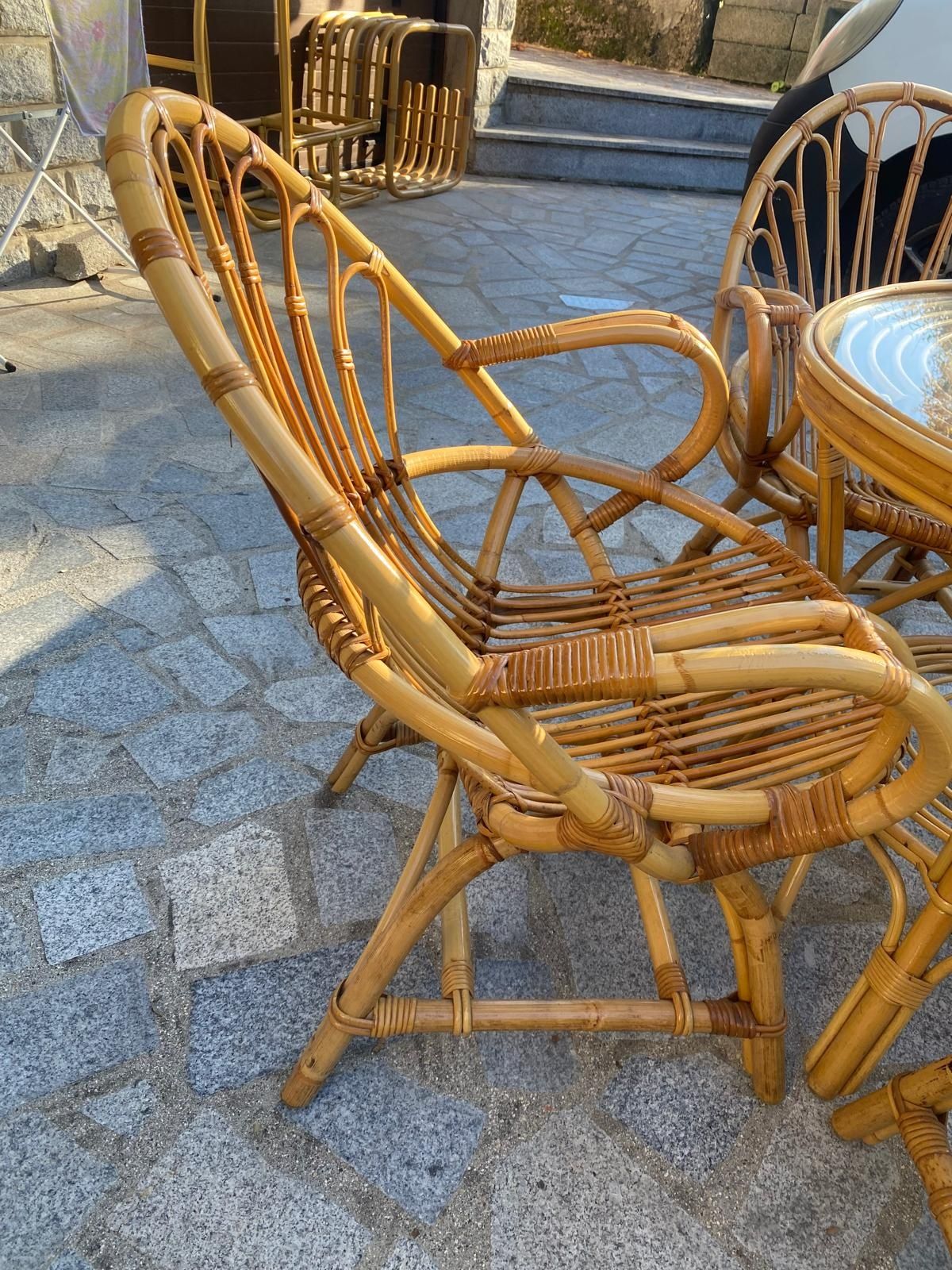 Conjunto de Móvel de Sala/Jardim em Bambu